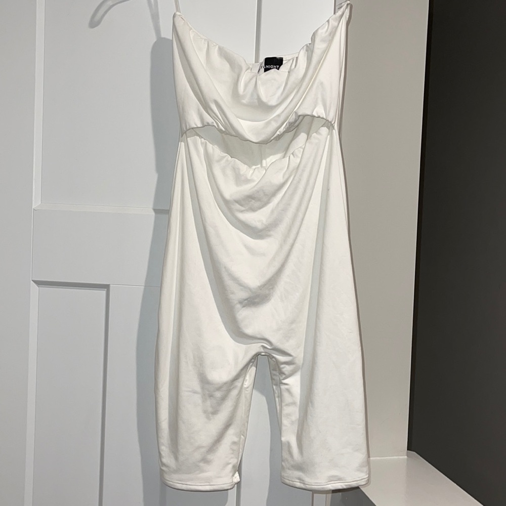 White Cut-Out Capri Romper